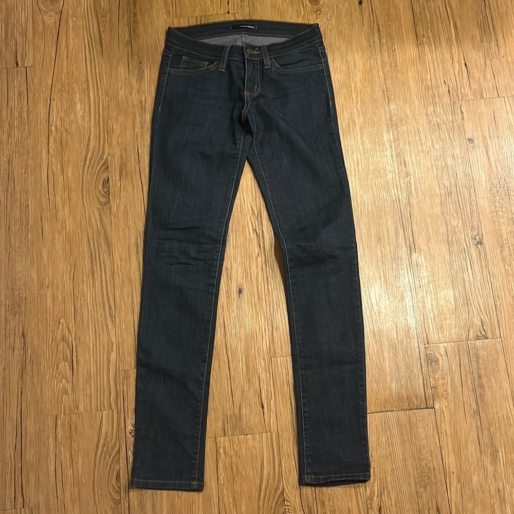 Flying Monkey dark blue low cut long skinny jeans. Very good condition.